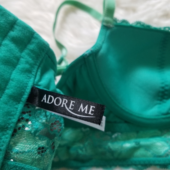Adore Me Green Lace Bra 34B - Picture 5 of 7